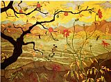 Unknown Artist Apple Tree with Red Fruit painting